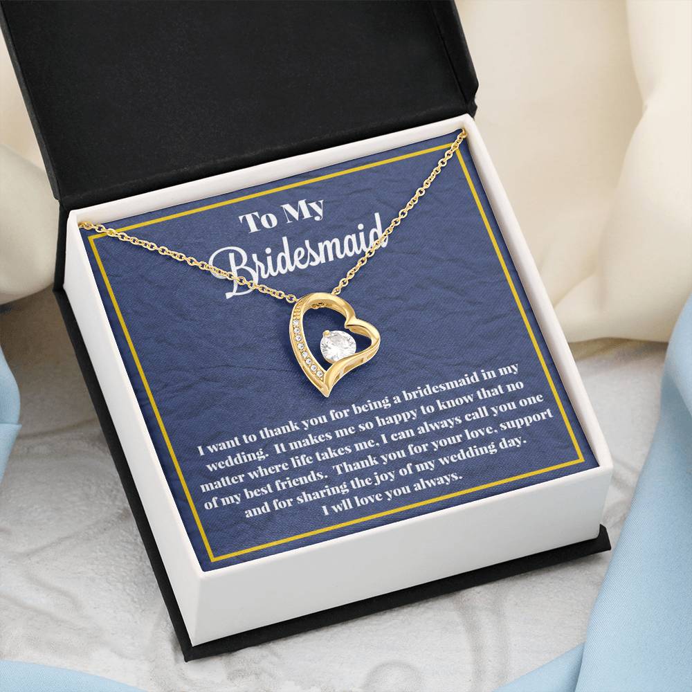 To My Bridesmaid Forever Love Necklace
