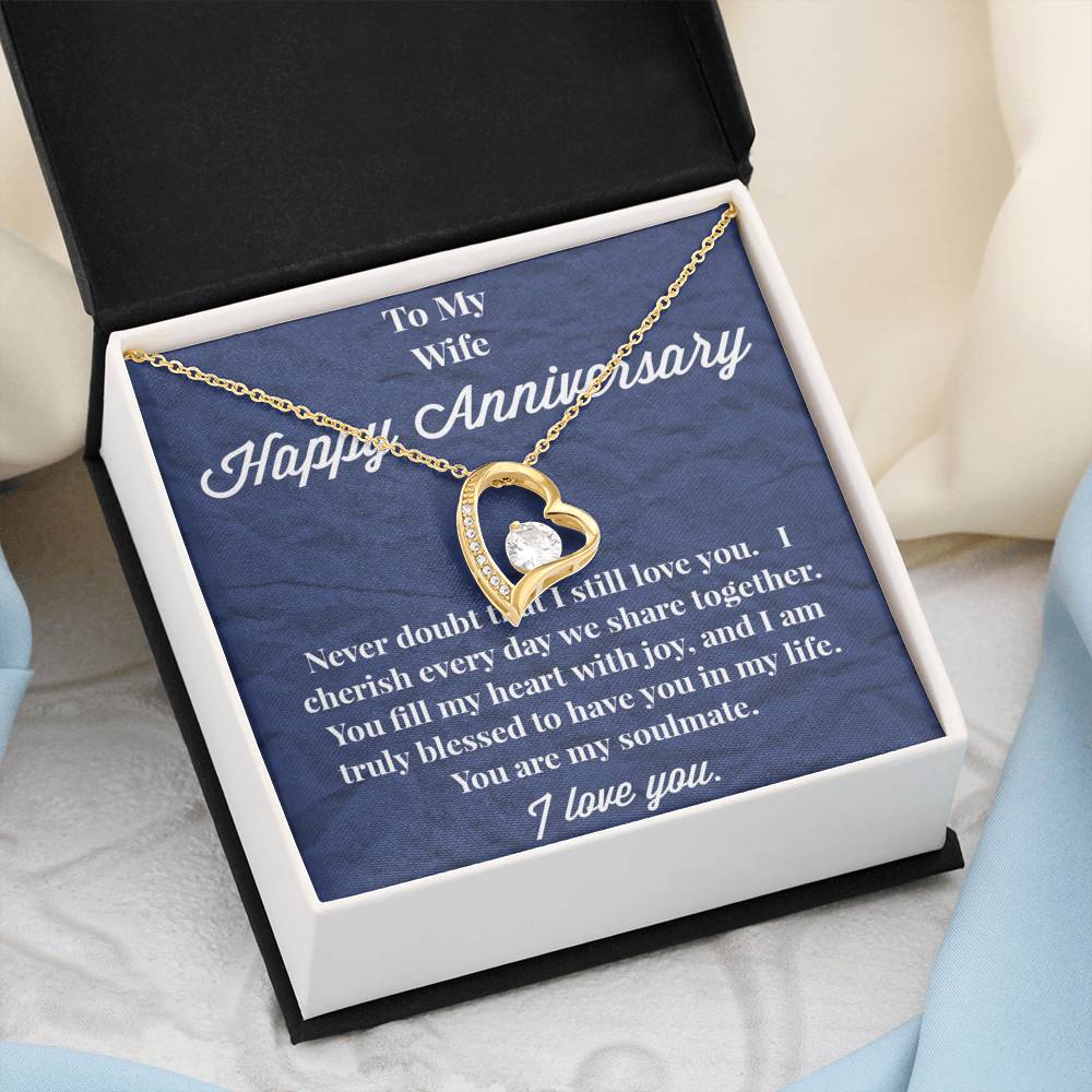 Happy Anniversary To My Wife Forever Love Necklace - Wedding Anniversary Gift - Necklace for Wife
