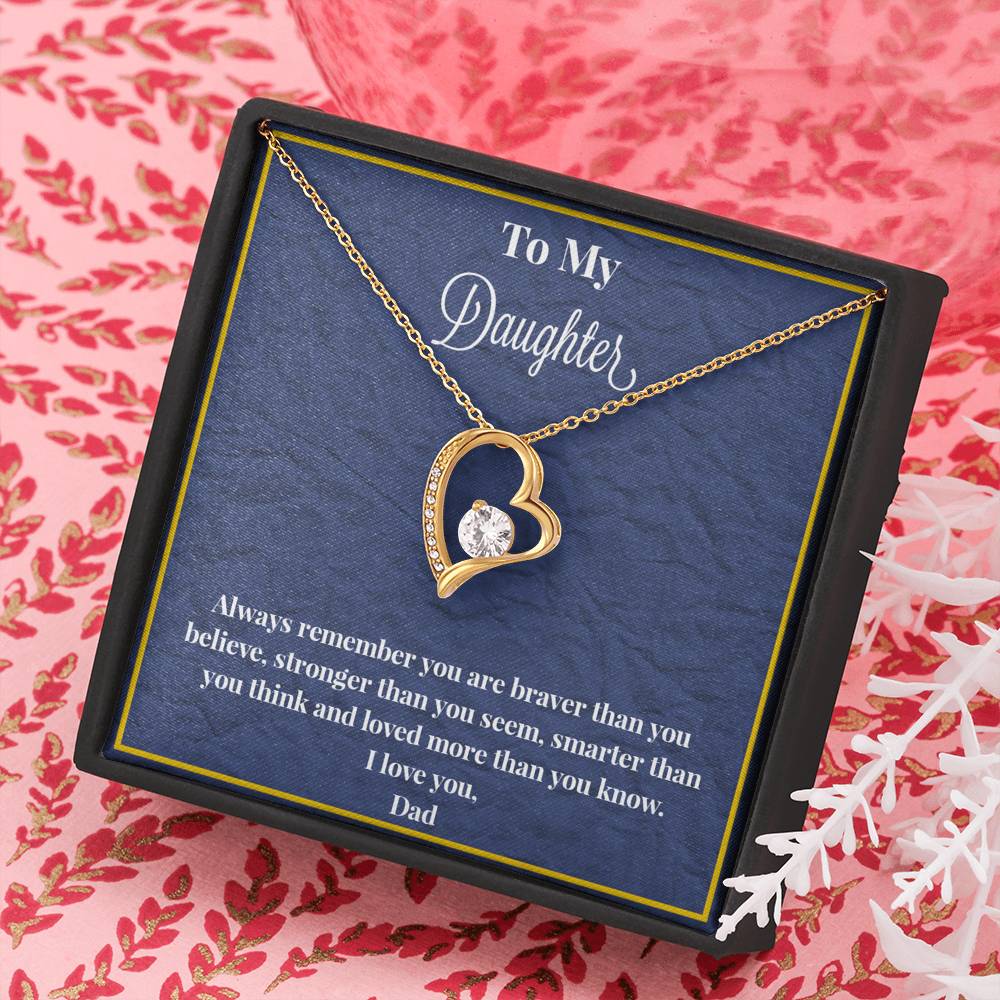 To My Daughter Always Remember Forever Love Necklace