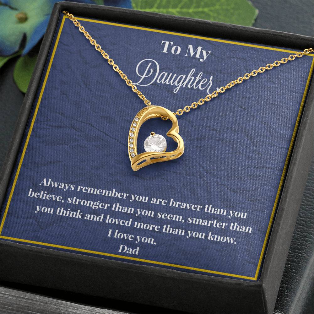 To My Daughter Always Remember Forever Love Necklace