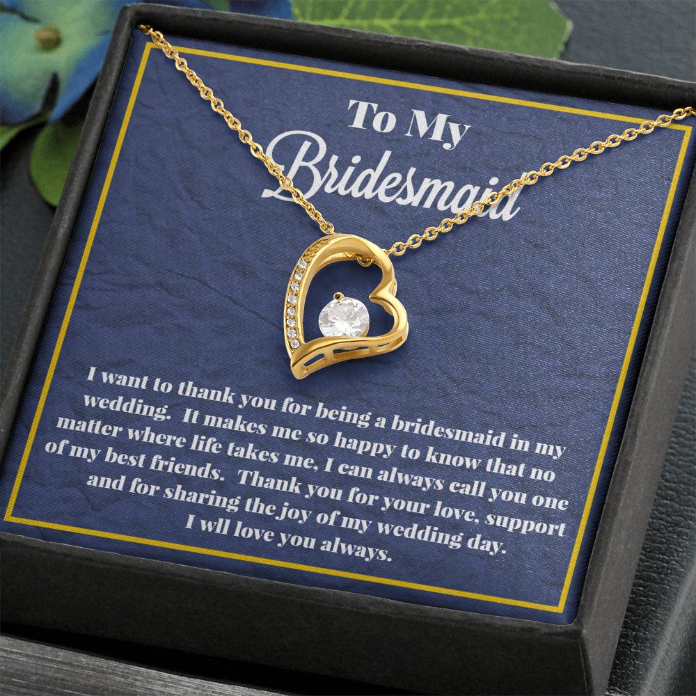 To My Bridesmaid Forever Love Necklace