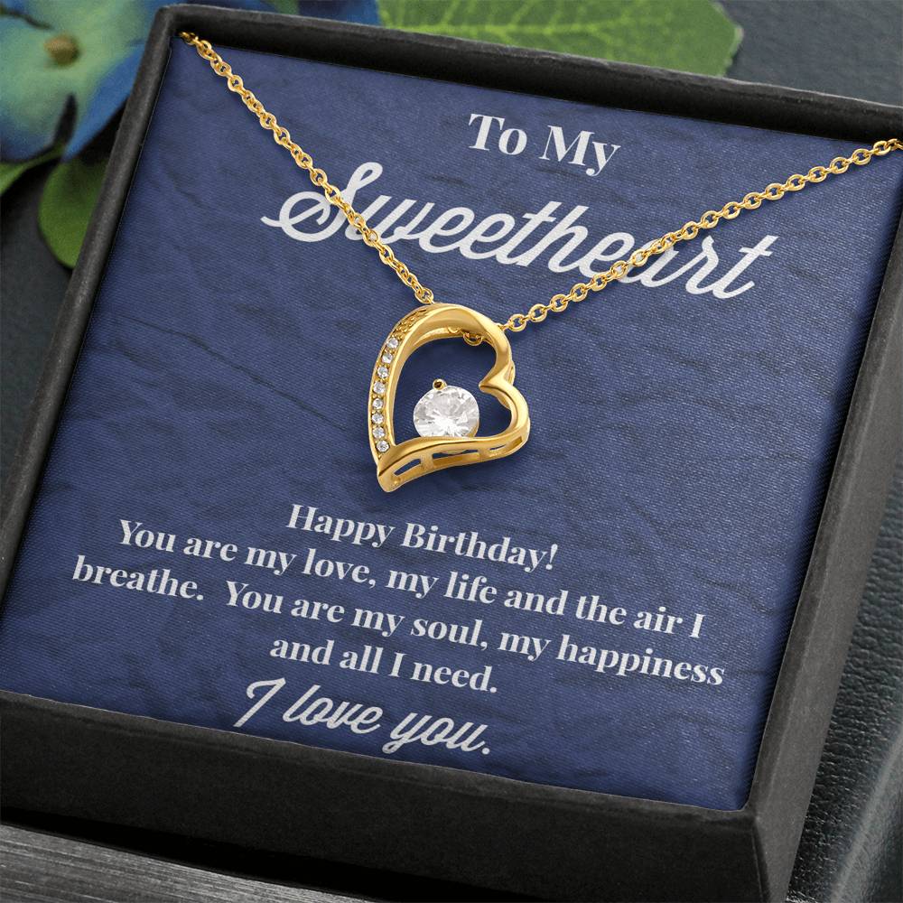 Happy Birthday To My Sweetheart Forever Love Necklace - Jewelry for Wife - Necklace for Wife