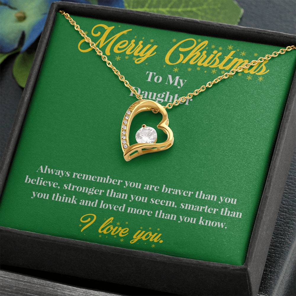 Merry Christmas to My Daughter - Forever Love Necklace - Christmas Gift for Daughter - Necklace for Daughter