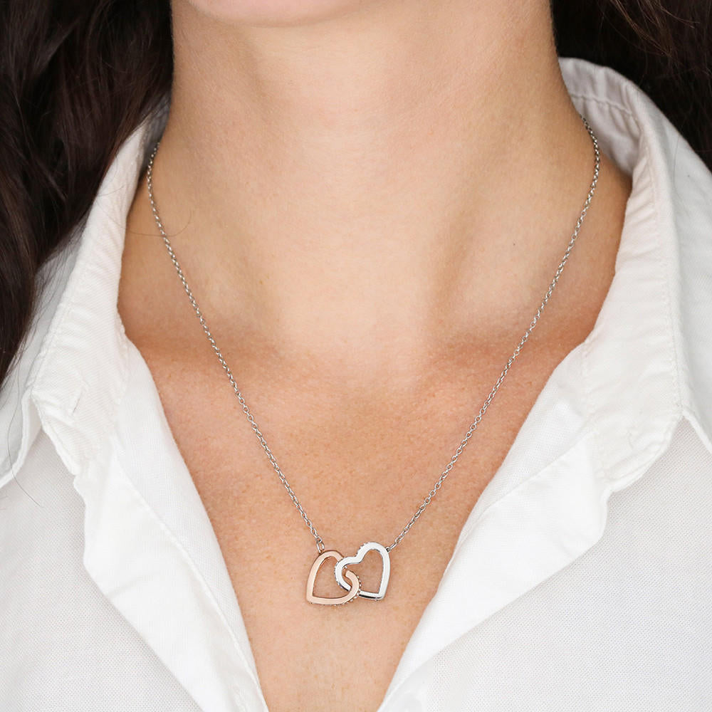 To My Little Sister Interlocking Hearts Necklace