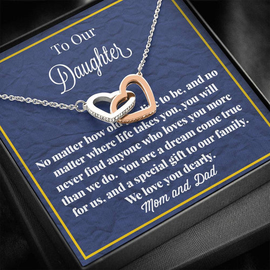 To Our Daughter Interlocking Hearts Necklace