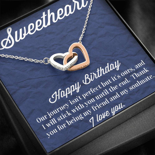 Happy Birthday Interlocking Hearts Necklace