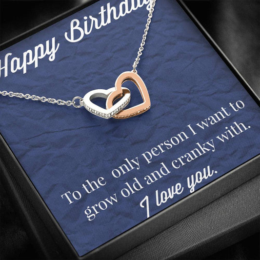 Happy Birthday Interlocking Hearts Necklace