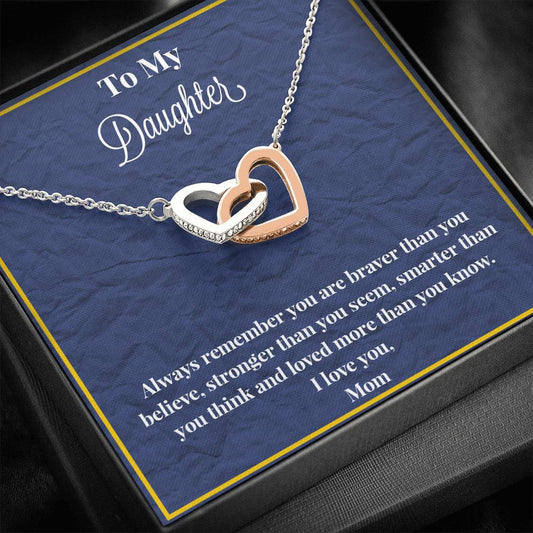 To My Daughter Always Remember Interlocking Hearts Necklace