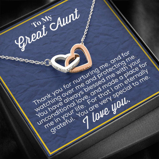 To My Great Aunt Interlocking Hearts Necklace