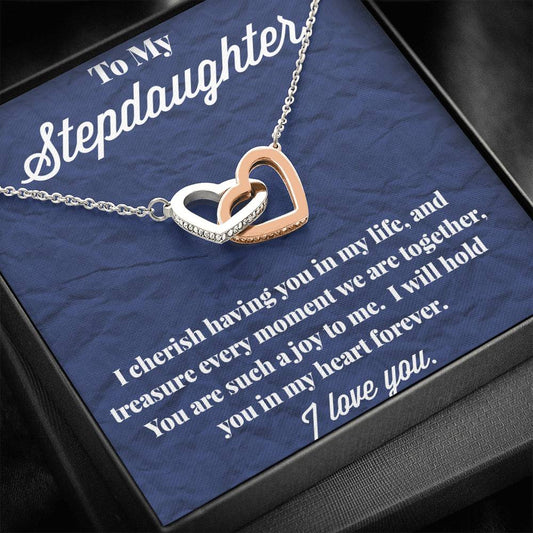 To My Stepdaughter Interlocking Hearts Necklace