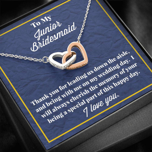 To My Junior Bridesmaid Interlocking Hearts Necklace