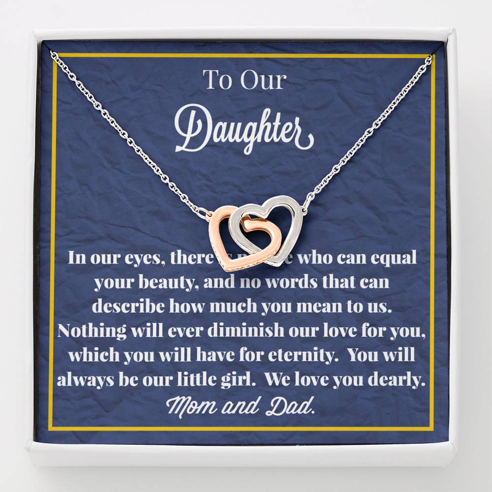 To My Daughter Interlocking Hearts Necklace