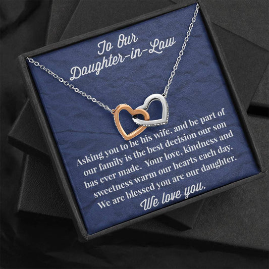 To Our Daughter-in-Law Interlocking Hearts Necklace - Gift for Daughter - Necklace for Daughter-in-Law