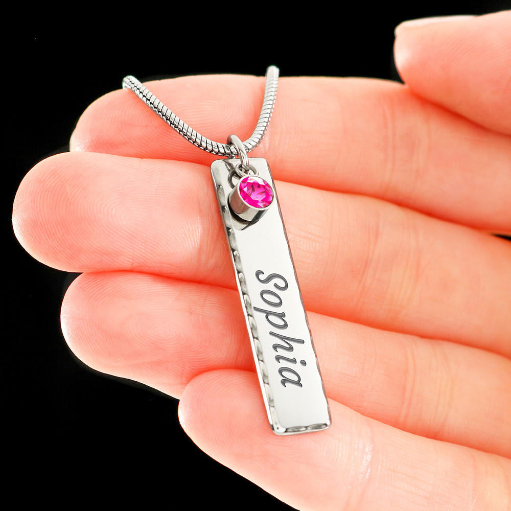 To My Daughter Birthstone Name Necklace, Gift for Daughter, Necklace for Daughter