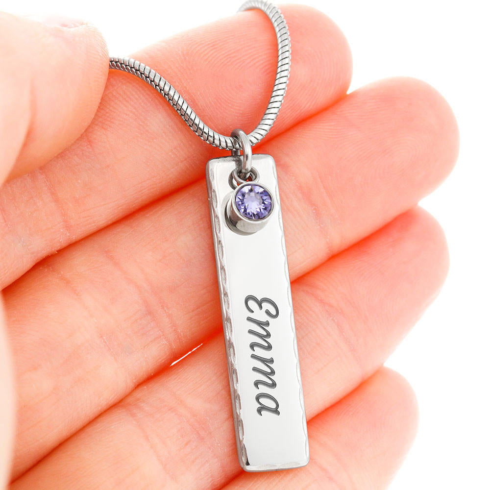 To My Daughter Birthstone Name Necklace, Gift for Daughter, Necklace for Daughter
