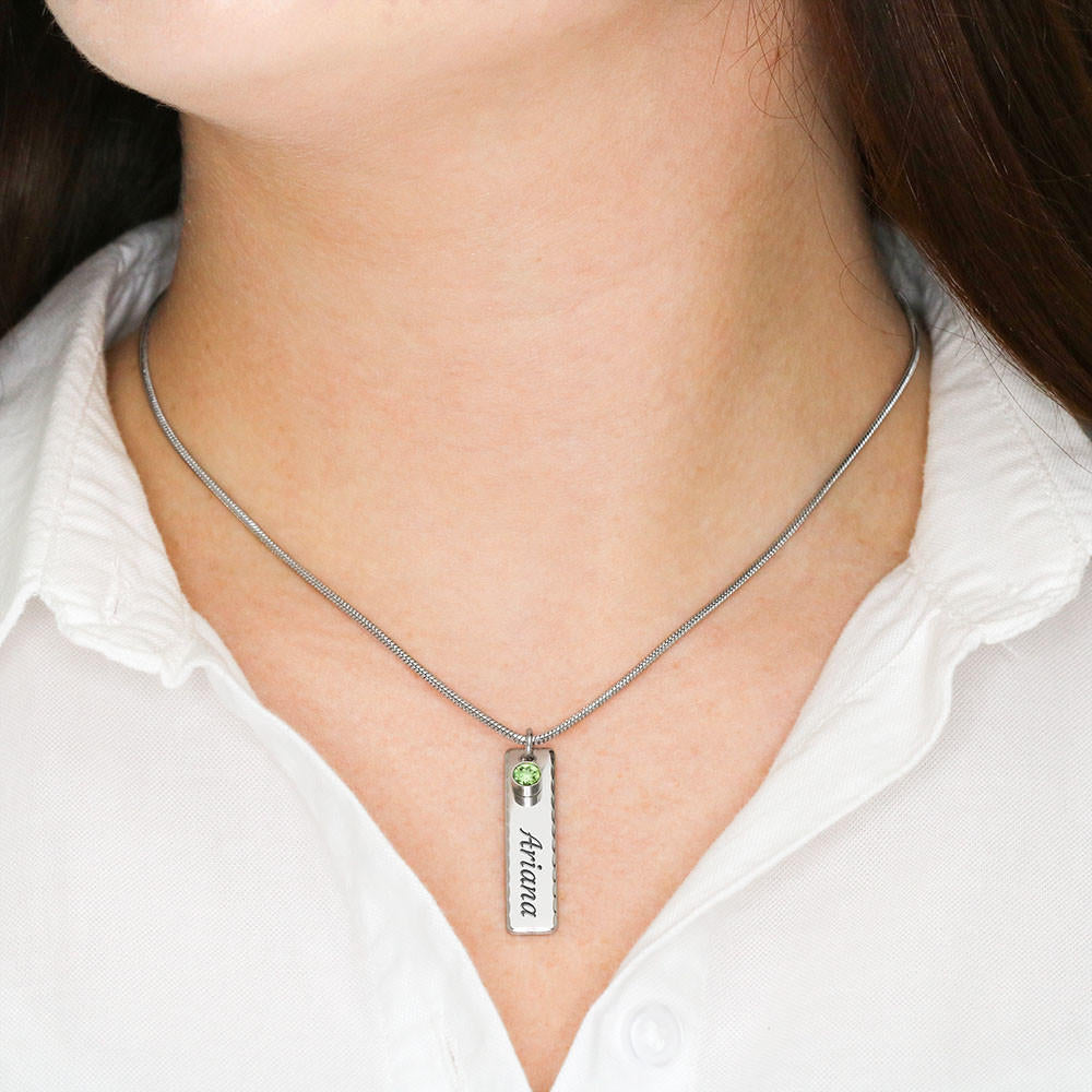 To My Daughter Birthstone Name Necklace, Gift for Daughter, Necklace for Daughter
