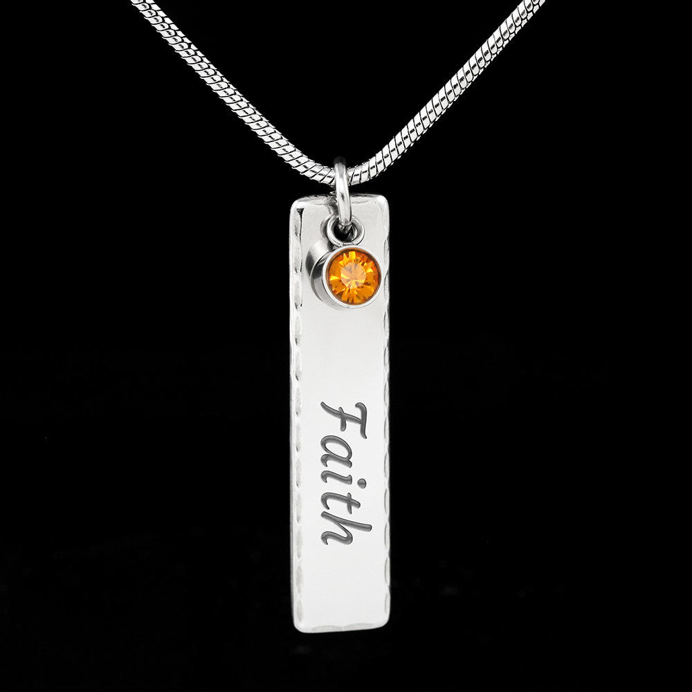 To My Daughter Birthstone Name Necklace, Gift for Daughter, Necklace for Daughter
