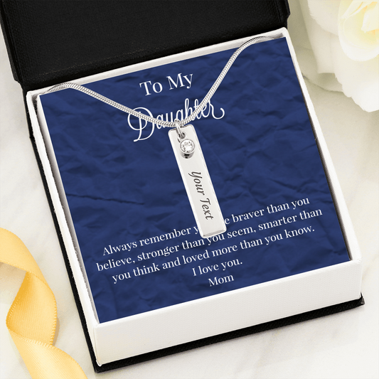 To My Daughter Birthstone Name Necklace, Gift for Daughter, Necklace for Daughter