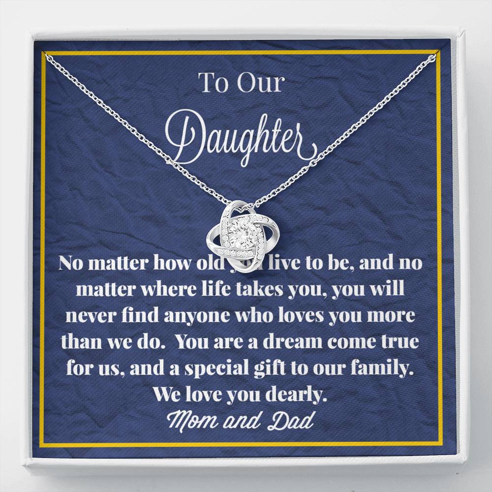 To Our Daughter Love Knot Necklace