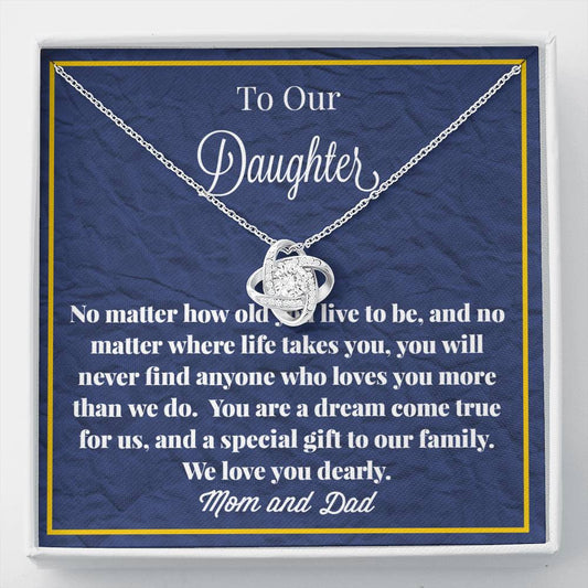To Our Daughter Love Knot Necklace