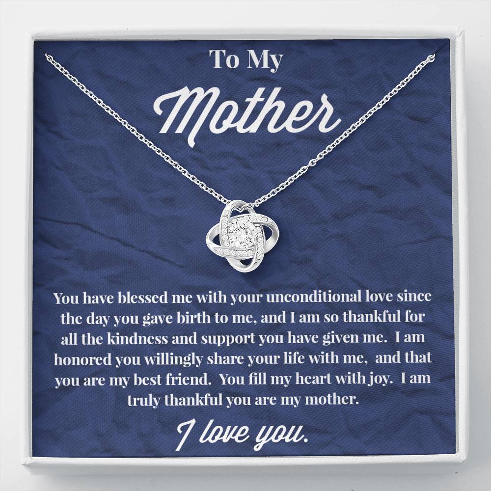 To My Mother Love Knot Necklace - Jewelry for Mom - Necklace for Mom - Gift for Mom
