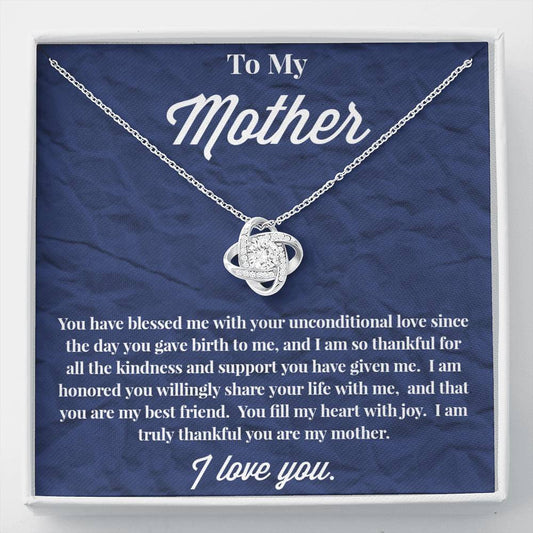 To My Mother Love Knot Necklace - Jewelry for Mom - Necklace for Mom - Gift for Mom