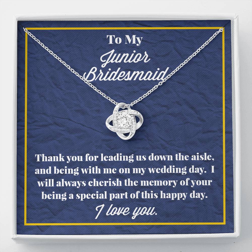 To My Junior Bridesmaid Love Knot Necklace