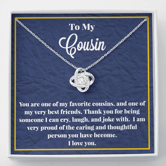 To My Cousin Love Knot Necklace