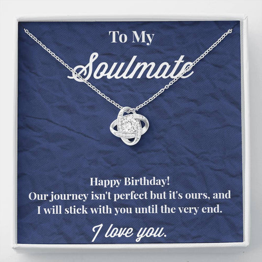 Happy Birthday To My Soulmate Love Knot Necklace - Jewelry for Wife - Necklace for Wife