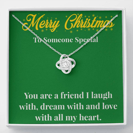 Merry Christmas To My Friend Love Knot Necklace - Gift for Friend - Necklace for A Friend