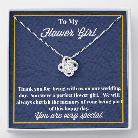 To My Flower Girl Love Knot Necklace