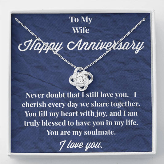 Happy Anniversary To My Wife Love Knot Necklace - Wedding Anniversary Gift - Necklace for Wife