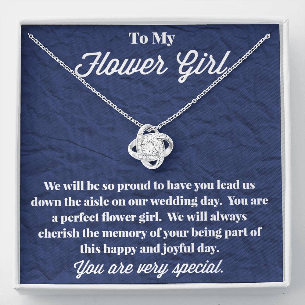 To My Flower Girl Love Knot Necklace