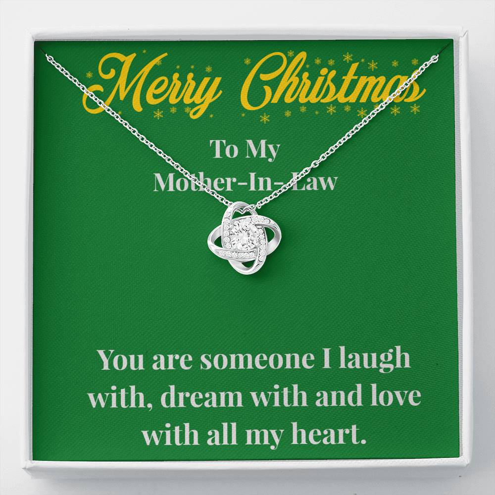 Merry Christmas To My Mother-In-Law Love Knot Necklace - Gift for Mother - Necklace for Mother-In-Law