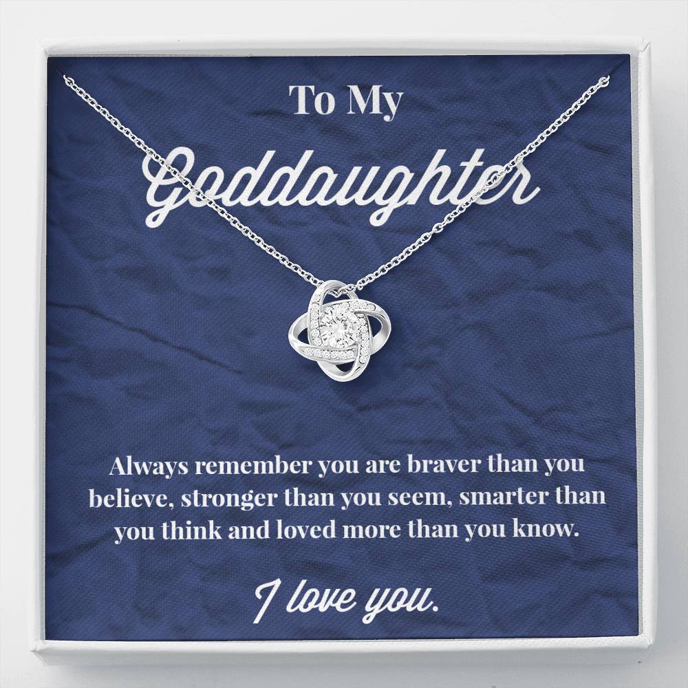 To My Goddaughter Love Knot Necklace - Jewelry for Goddaughter - Gift for Goddaughter