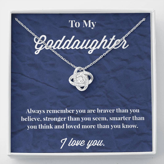 To My Goddaughter Love Knot Necklace - Jewelry for Goddaughter - Gift for Goddaughter