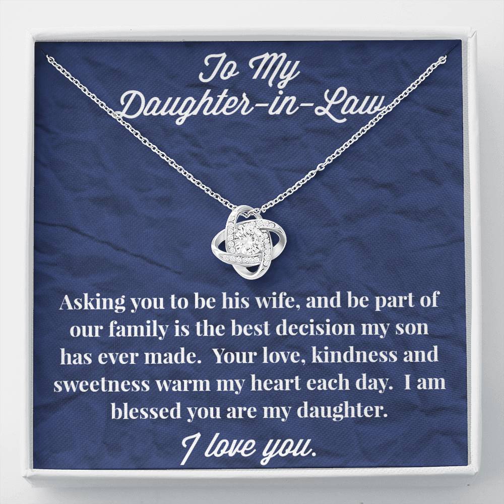 To My Daughter-in-Law Love Knot Necklace - Gift for Daughter- Necklace for Daughter-in-Law