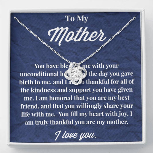 To My Mother Love Knot Necklace - Jewelry for Mom - Gift for Mom