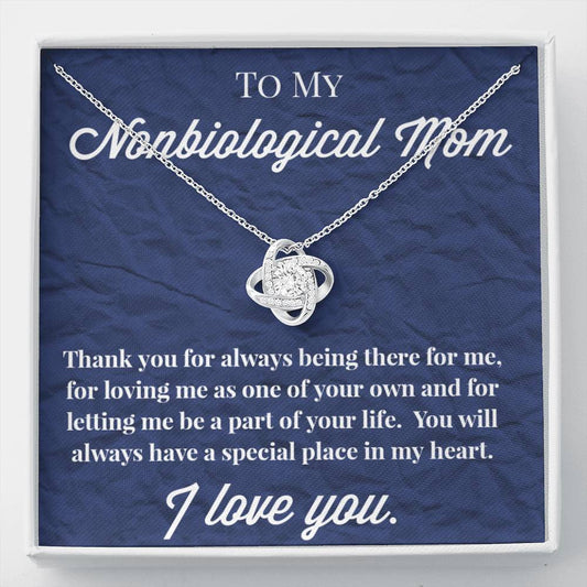 To My Nonbiological Mom Love Knot Necklace, Bonus Mom Necklace, Stepmom Necklace, Bonus Mom Jewelry
