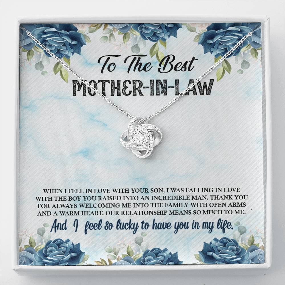 To The Best Mother-In-Law Love Knot Necklace