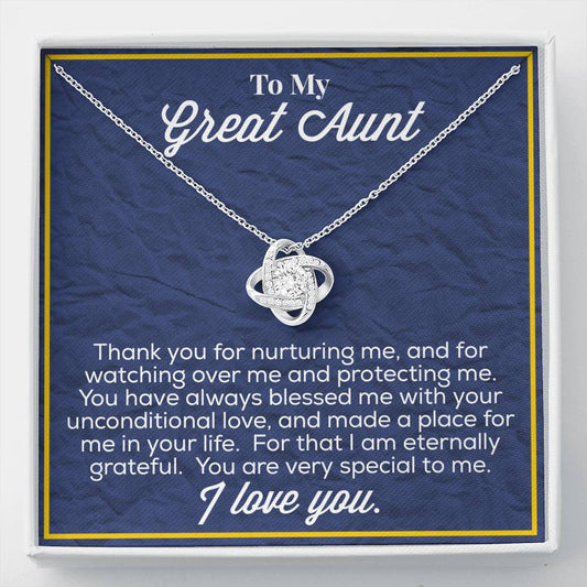 To My Great Aunt Love Knot Necklace