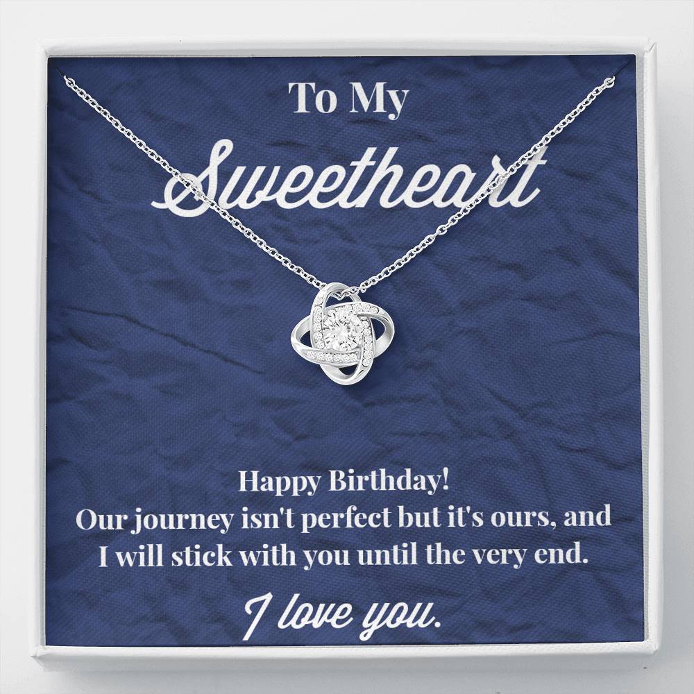 Happy Birthday To My Sweetheart Love Knot Necklace