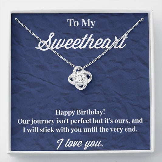Happy Birthday To My Sweetheart Love Knot Necklace