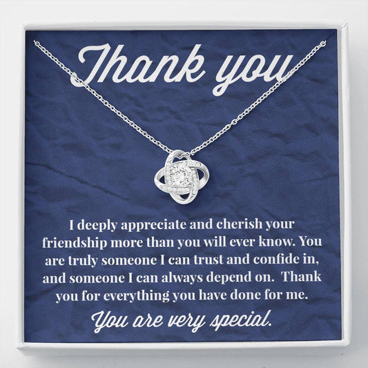 Thank You Love Knot Necklace - Thank You Gift - Necklace for Friend