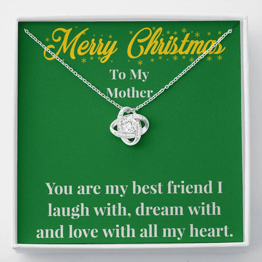 Merry Christmas To My Mother Love Knot Necklace - Gift for Mom - Necklace for Mom