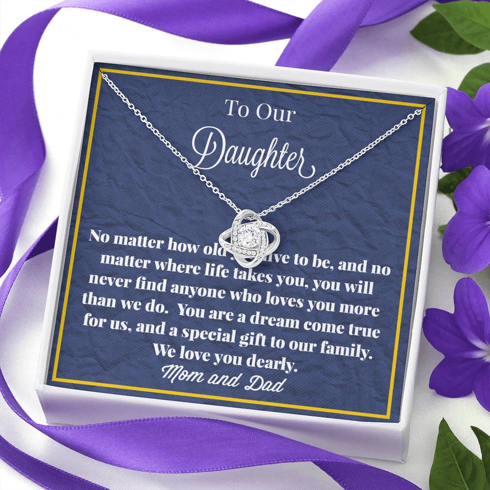To Our Daughter Love Knot Necklace