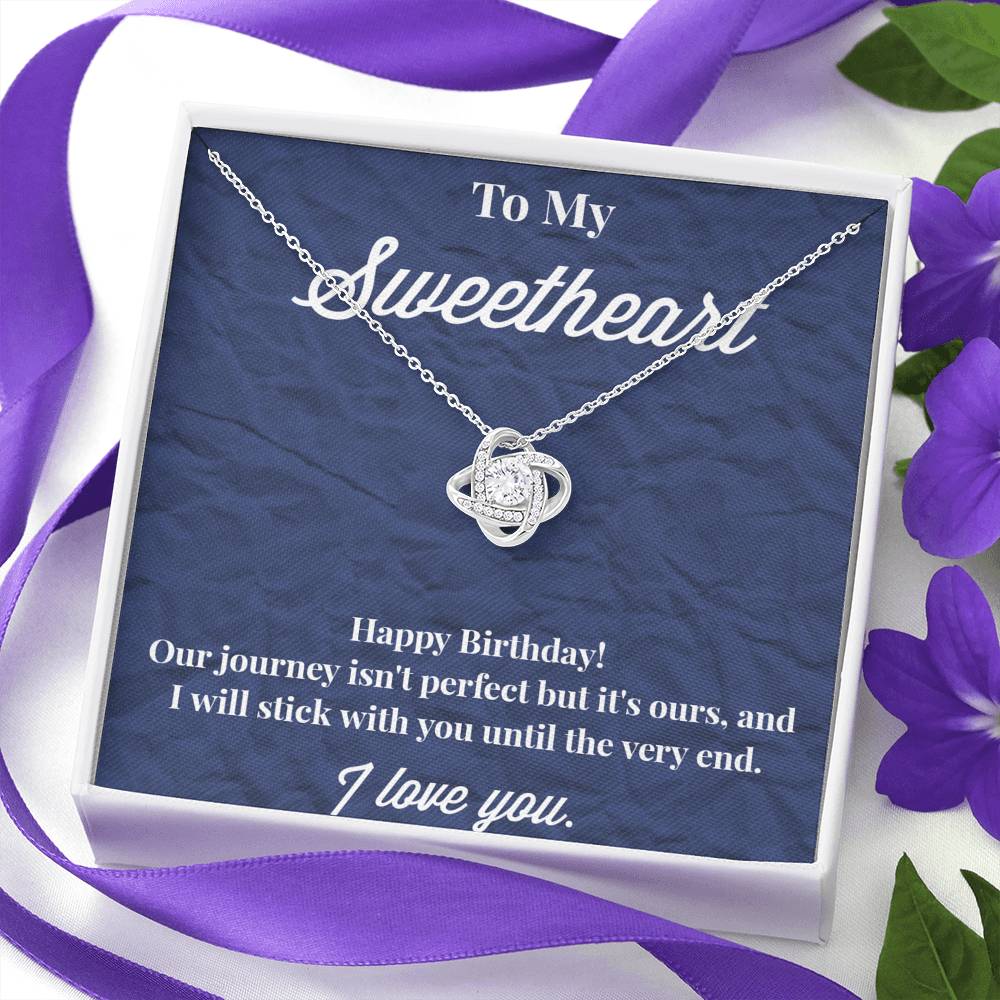 Happy Birthday To My Sweetheart Love Knot Necklace