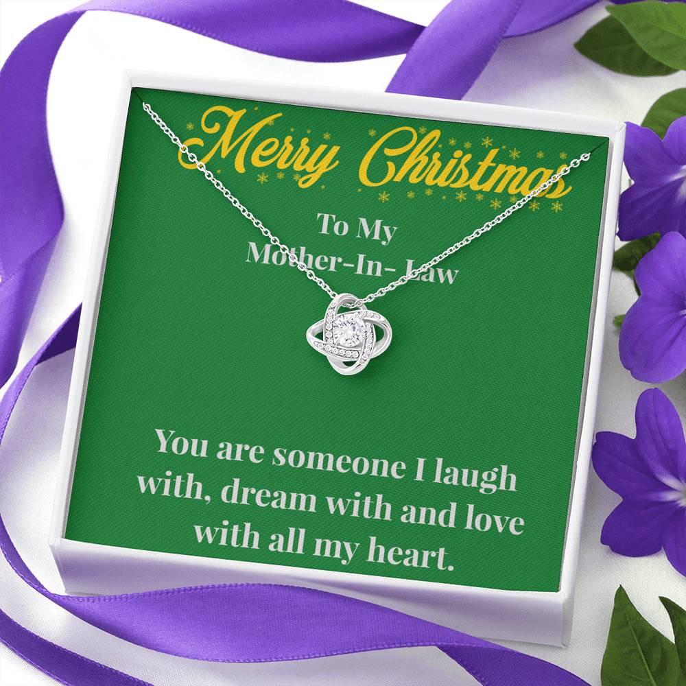 Merry Christmas To My Mother-In-Law Love Knot Necklace - Gift for Mother - Necklace for Mother-In-Law
