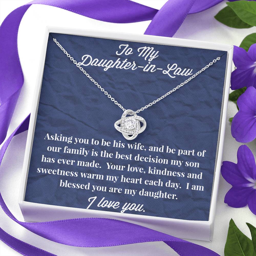 To My Daughter-in-Law Love Knot Necklace - Gift for Daughter- Necklace for Daughter-in-Law