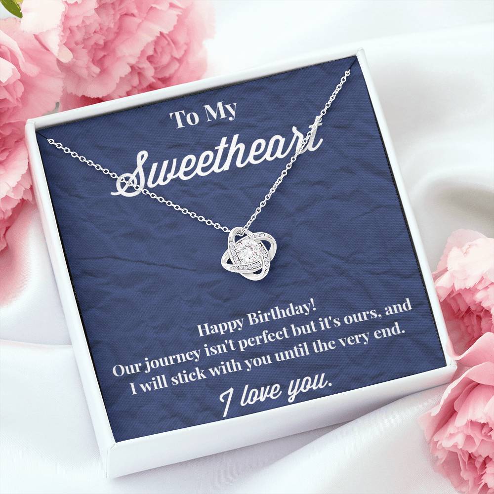 Happy Birthday To My Sweetheart Love Knot Necklace